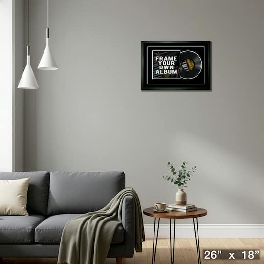 Vinyl Album Frame with Black Background